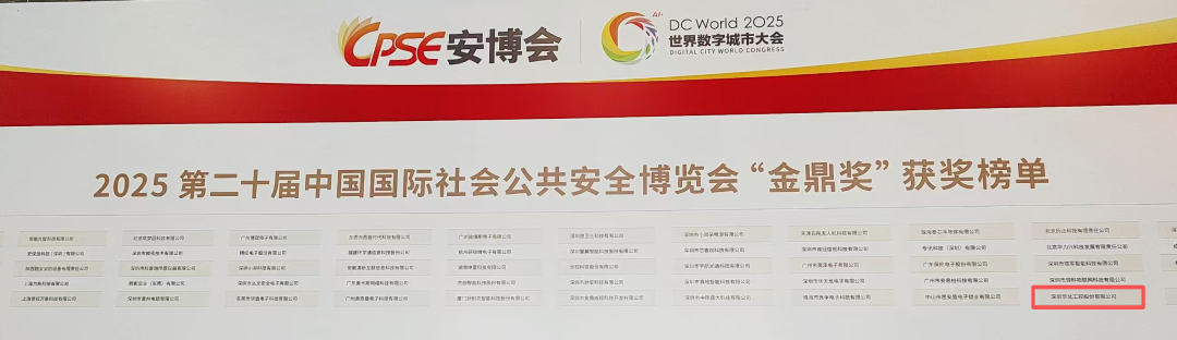 2025第二十届中国国际社会公共安全博览会“金鼎奖”获奖榜单 2025第二十届中国国际社会公共安全博览会“金鼎奖”获奖榜单